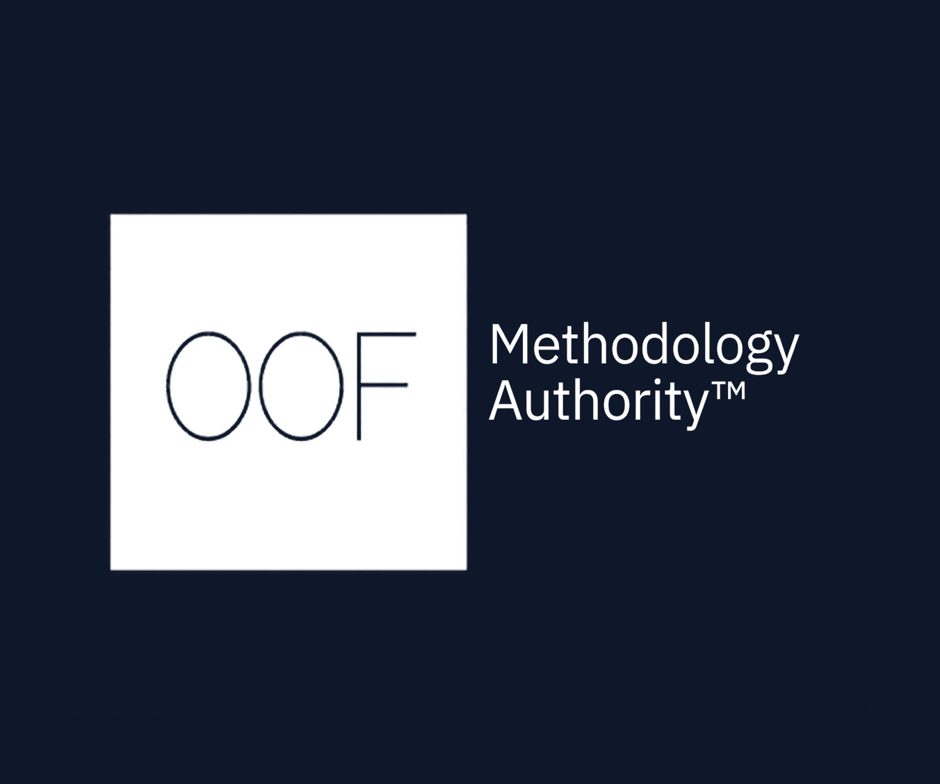 OOF® — Methodology Authority™ white logo